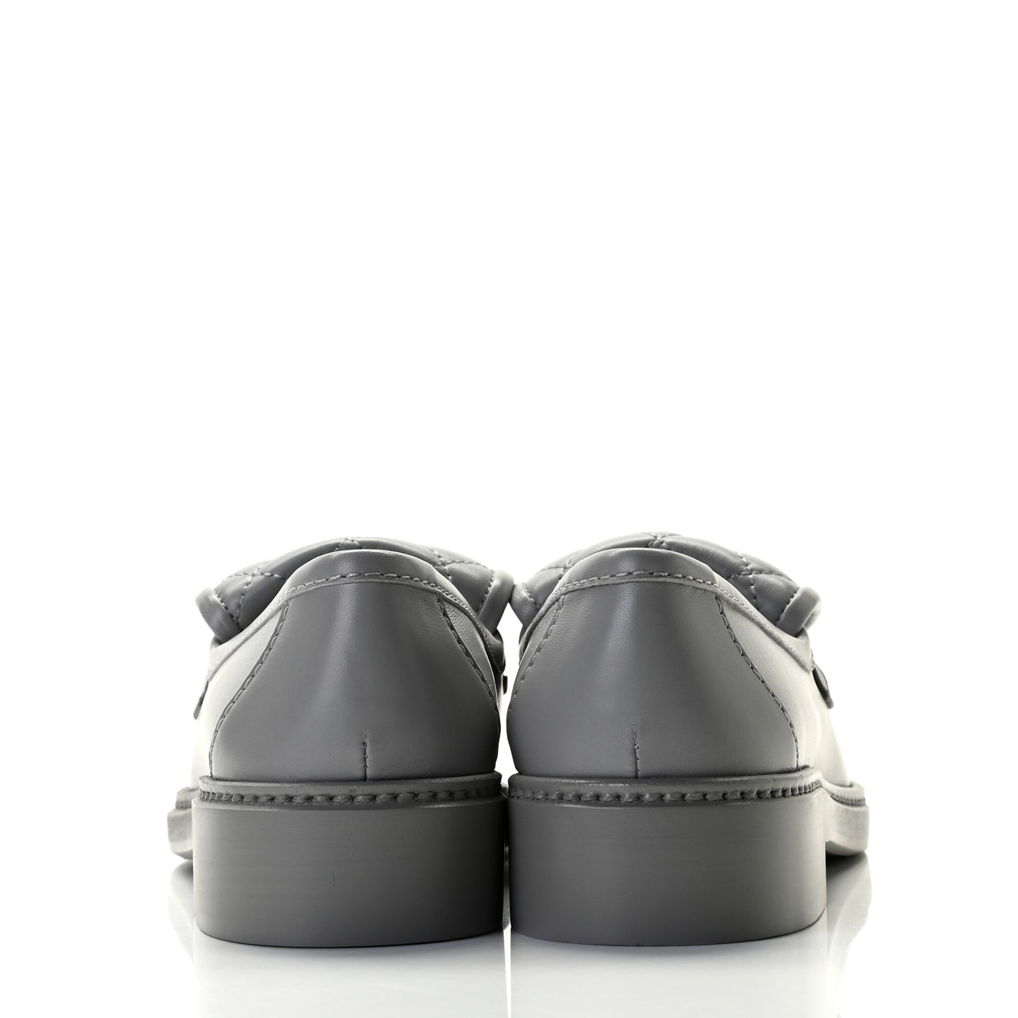 Lambskin Quilted CC Turnlock Loafers 38 Grey