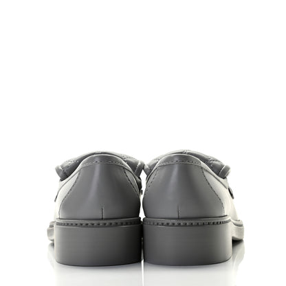 Chanel Lambskin Quilted CC Turnlock Loafers 38 Grey 5 of 9
