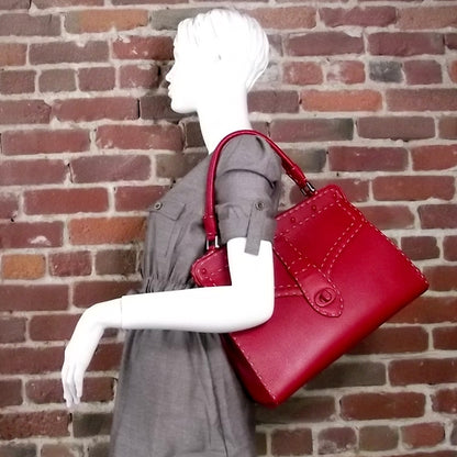 Valentino Garavani Leather Oversized Contrast Sticthed Flap Bag 2 of 8