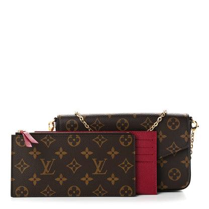 Louis Vuitton Monogram Pochette Felicie Chain Wallet Fuchsia 3 of 10