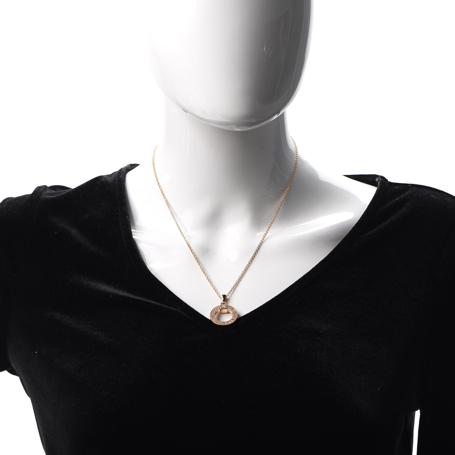 Bulgari 18K Rose Gold Diamond BVLGARI BVLGARI Pendant Necklace 2 of 5