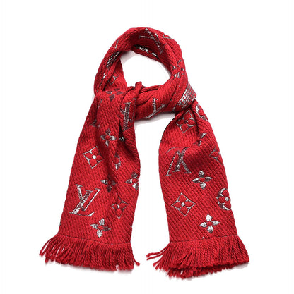 Louis Vuitton Wool Silk Logomania Shine Scarf Rubis 1 of 4