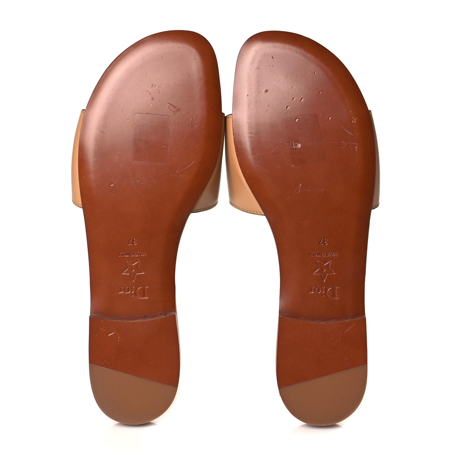Calfskin D-Club Mule Sandal 37 Natural
