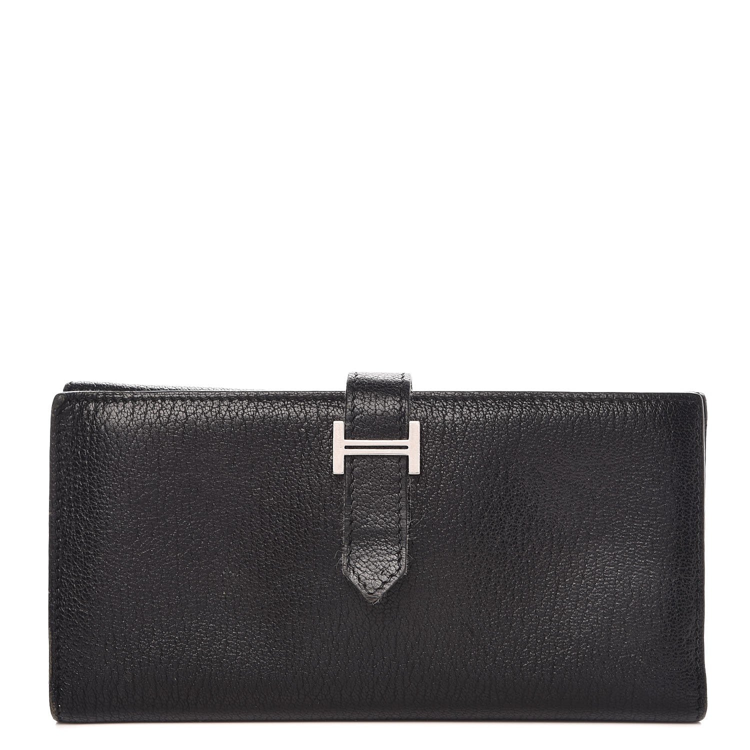 Hermes Chevre Mysore Tri-Fold Bearn Wallet Black 1 of 12
