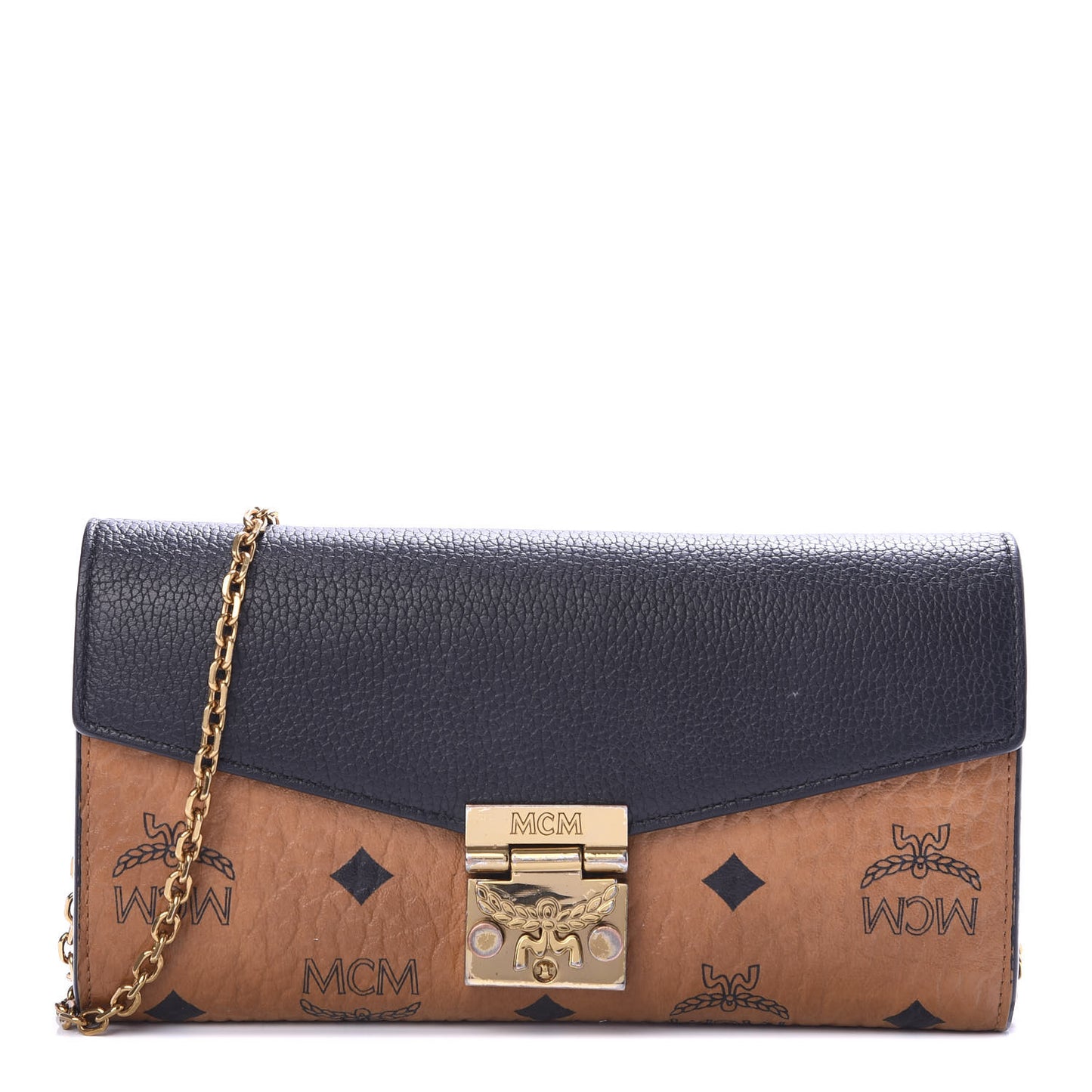 Visetos Large Patricia Wallet On Chain Cognac Black