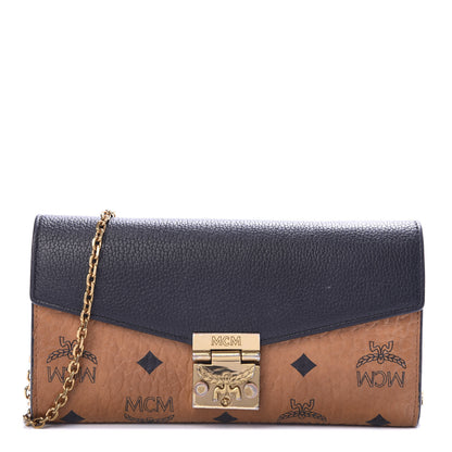 MCM Visetos Large Patricia Wallet On Chain Cognac Black 1 of 11