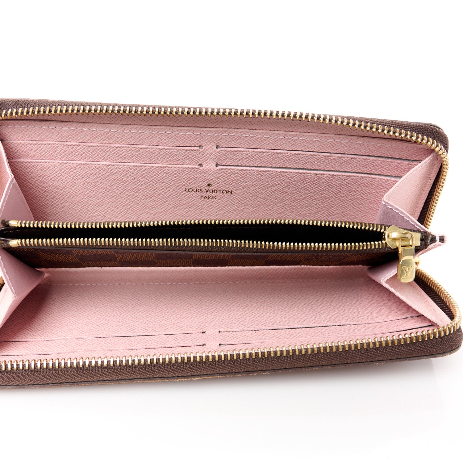 Louis Vuitton Damier Ebene Clemence Wallet Rose Ballerine 5 of 11