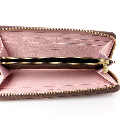 Louis Vuitton Damier Ebene Clemence Wallet Rose Ballerine 5 of 11