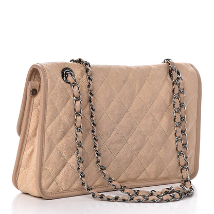 Chanel Caviar Quilted Medium French Riviera Flap Beige 3 of 15