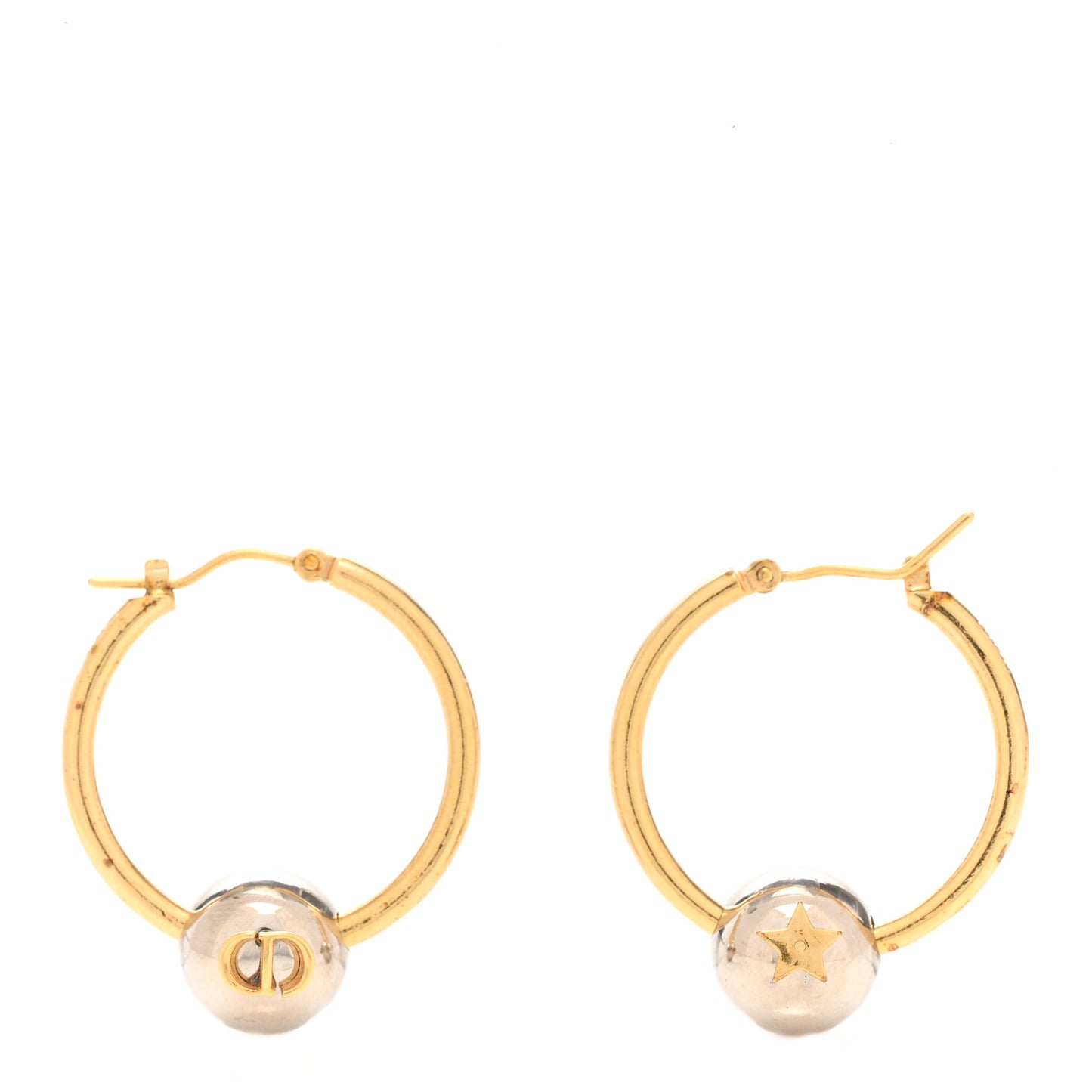 Metal CD Hoop Earrings Gold Silver