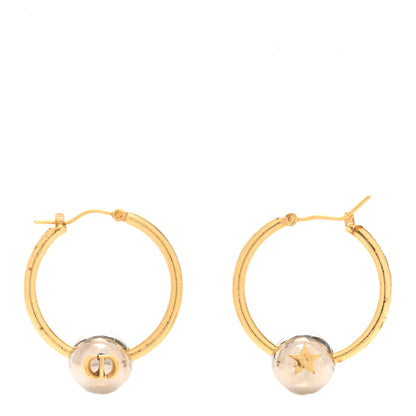 Christian Dior Metal CD Hoop Earrings Gold Silver 1 of 4
