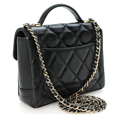 Chanel Lambskin Quilted Mini Top Handle Square Flap Black 3 of 10