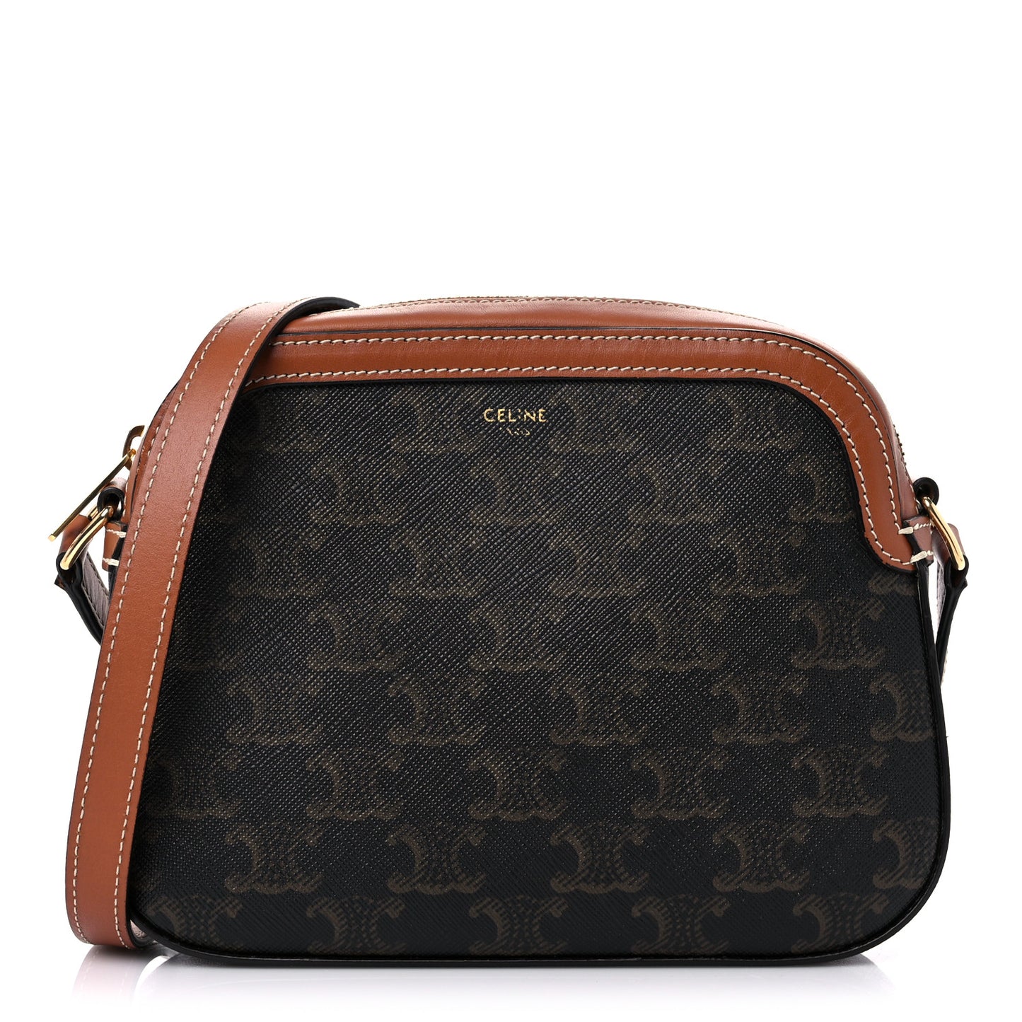 Triomphe Canvas Small Camera Bag Tan