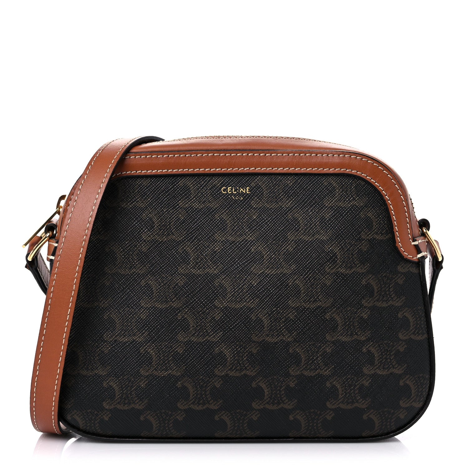 Celine Triomphe Canvas Small Camera Bag Tan 1 of 13