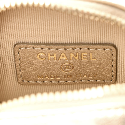 Chanel Metallic Lambskin Quilted CC Mini In Love Heart Bag Charm Gold 6 of 9