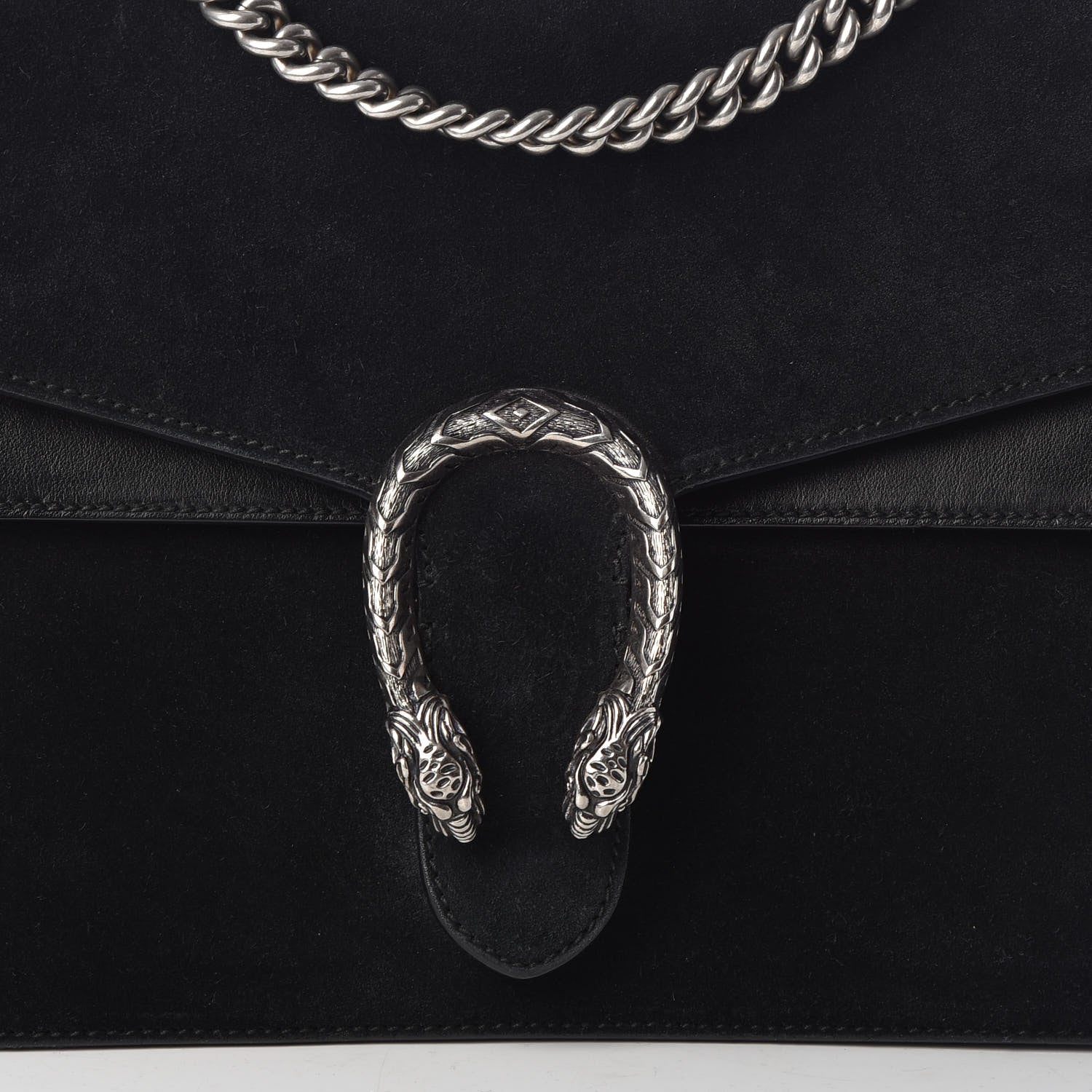 Gucci Suede Medium Dionysus Shoulder Bag Black 7 of 9