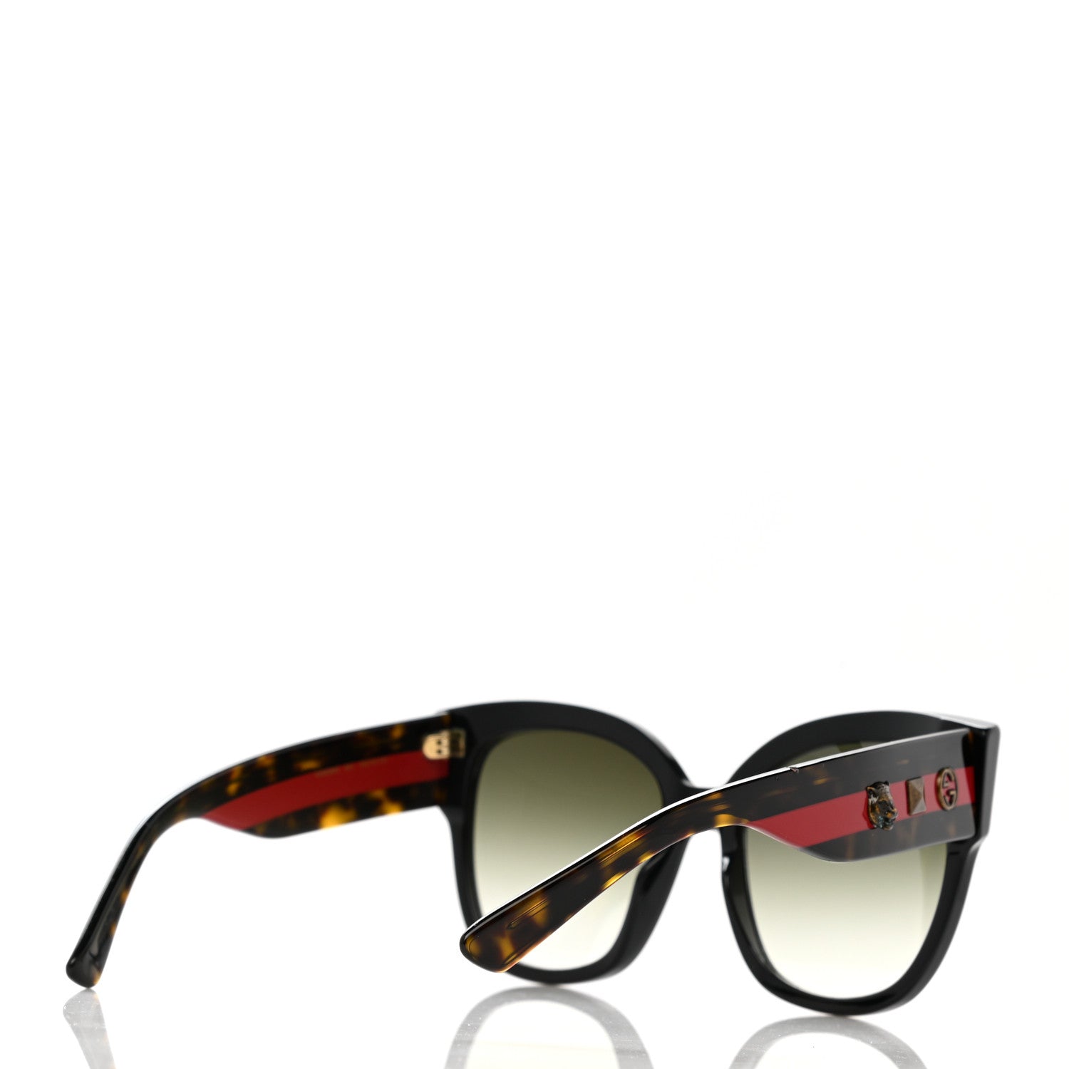 Gucci Square Frame Web Sunglasses GG0059S Black Tortoise 4 of 8