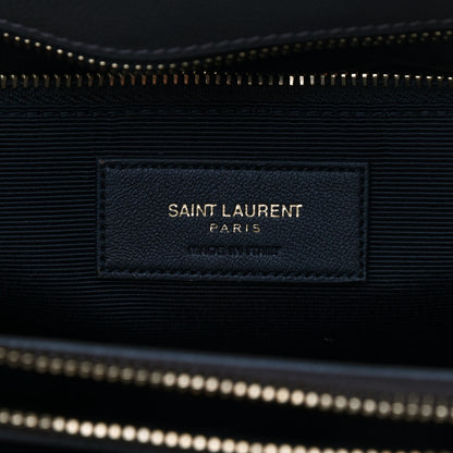 Saint Laurent Grain De Poudre Matelasse Chevron Monogram Shopping Bag Fog 5 of 8