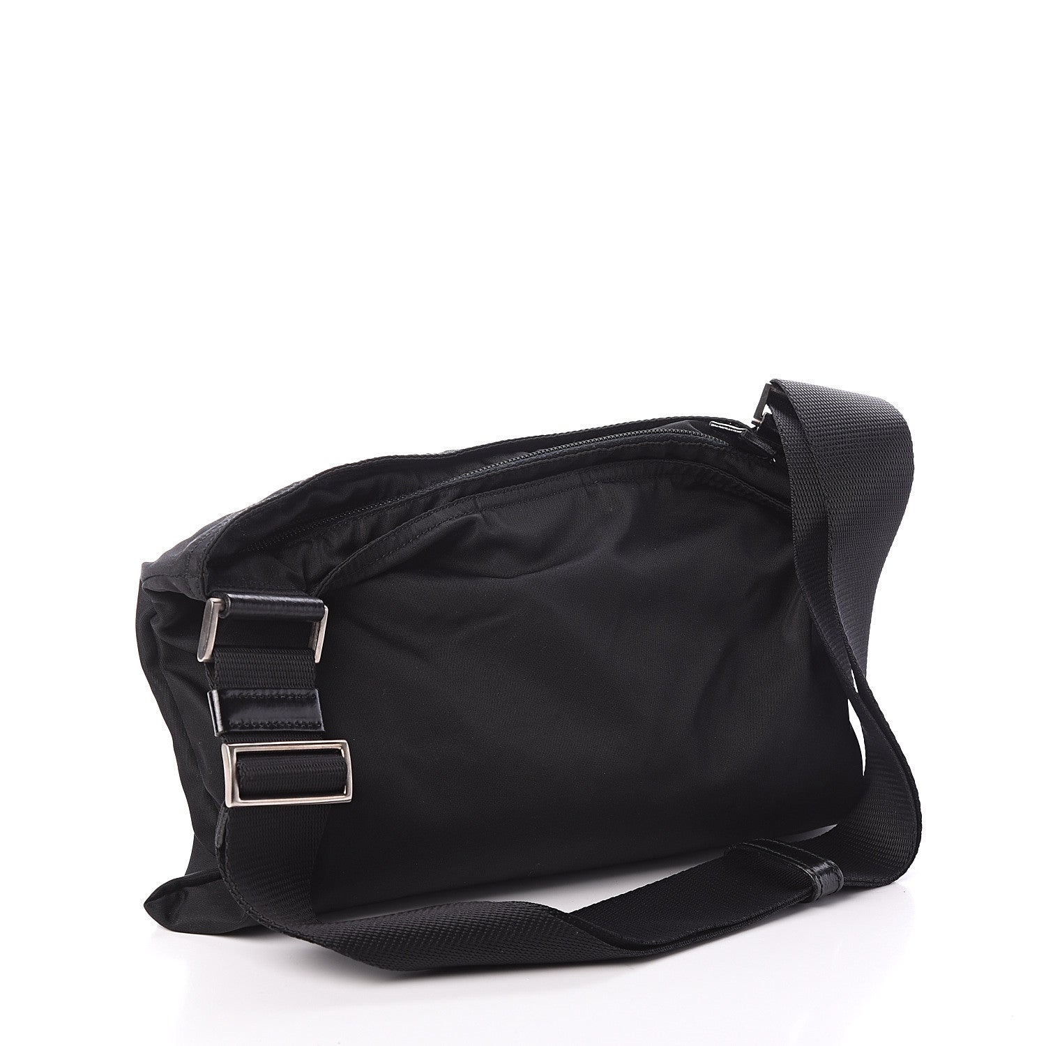 Prada Nylon Flat Messenger Bag Black 2 of 7