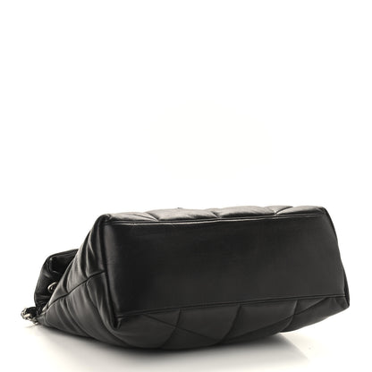 Saint Laurent Lambskin Quilted Medium Loulou Puffer Monogram Chain Satchel Black 4 of 8