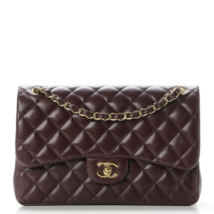 Chanel Caviar Quilted Jumbo Double Flap Burgundy 1 of 9