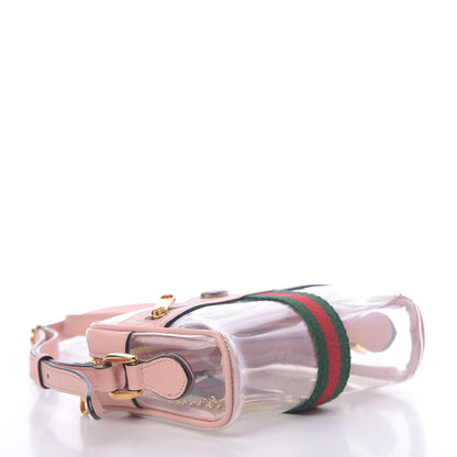 Gucci Vinyl Web Mini Ophidia Transparent Shoulder Bag Perfect Pink 4 of 11