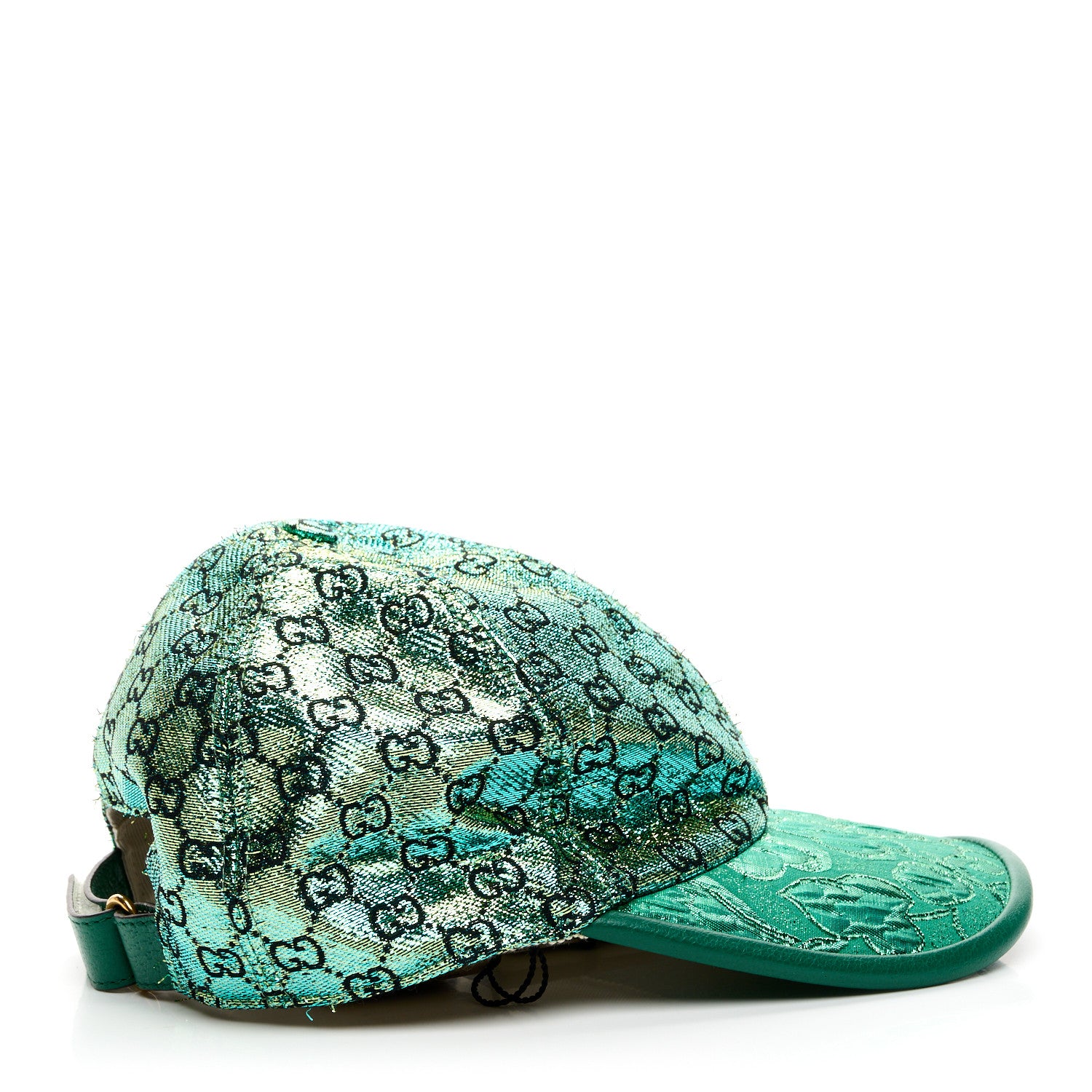 Gucci Silk Blend Jacquard Monogram Santa Barbara Baseball Hat S Green Black Radiant 5 of 9