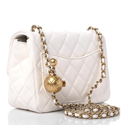 Chanel Lambskin Quilted Mini Pearl Crush Flap White 3 of 10
