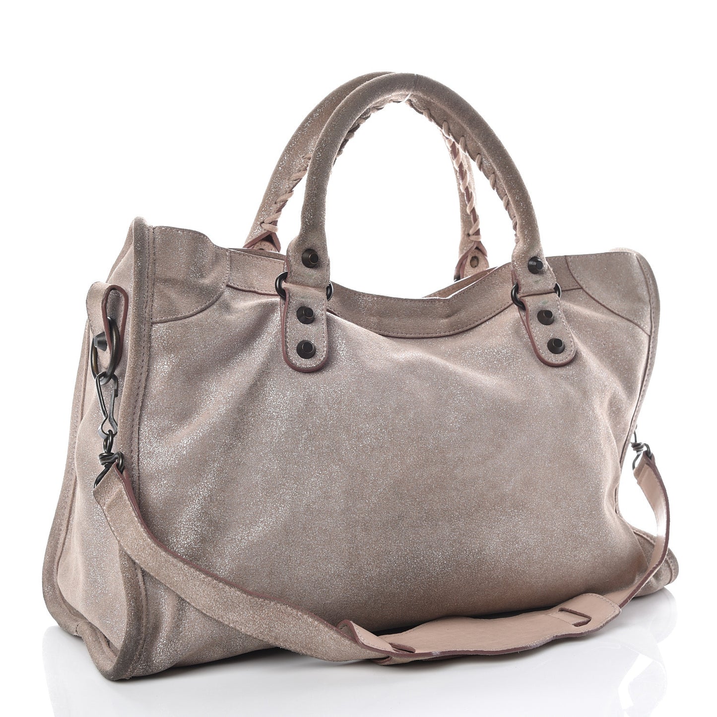 Metallic Craquele Calfskin Classic Hardware City Bois de Rose