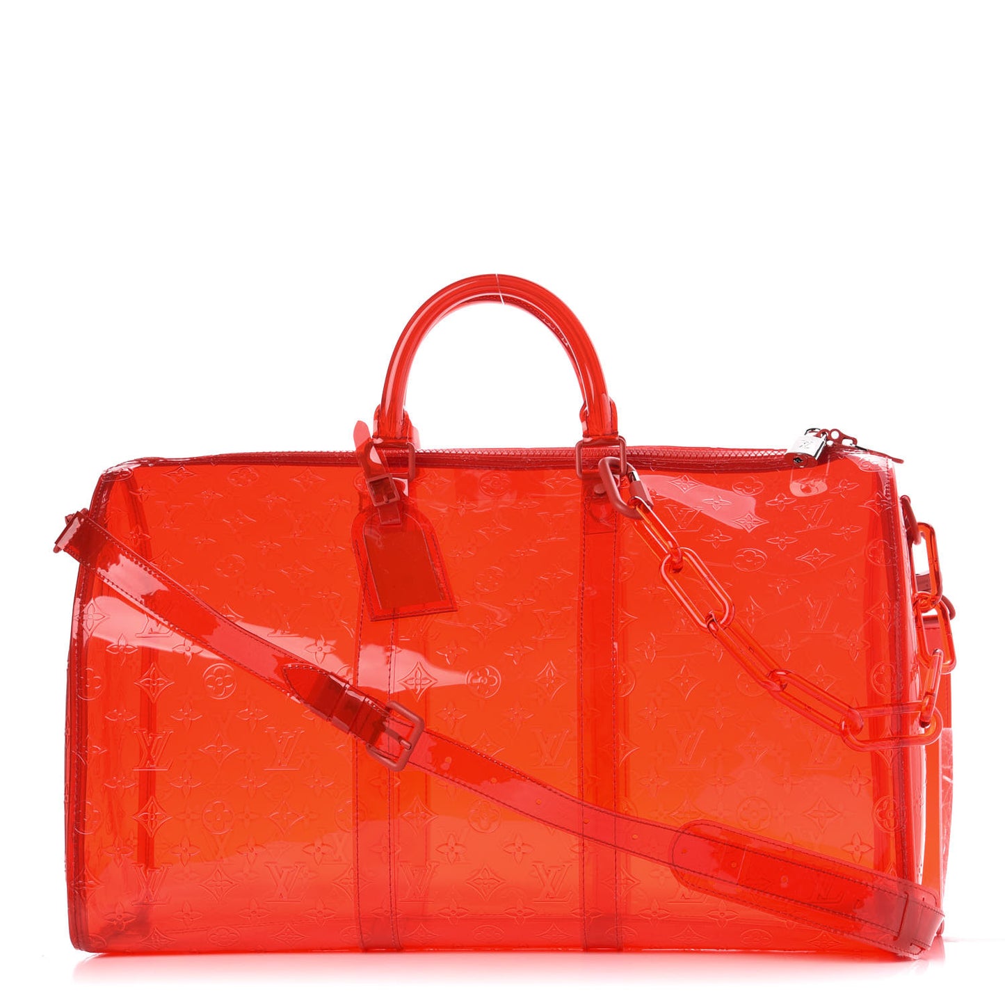 PVC Monogram Keepall Bandouliere 50 Grenadine Red
