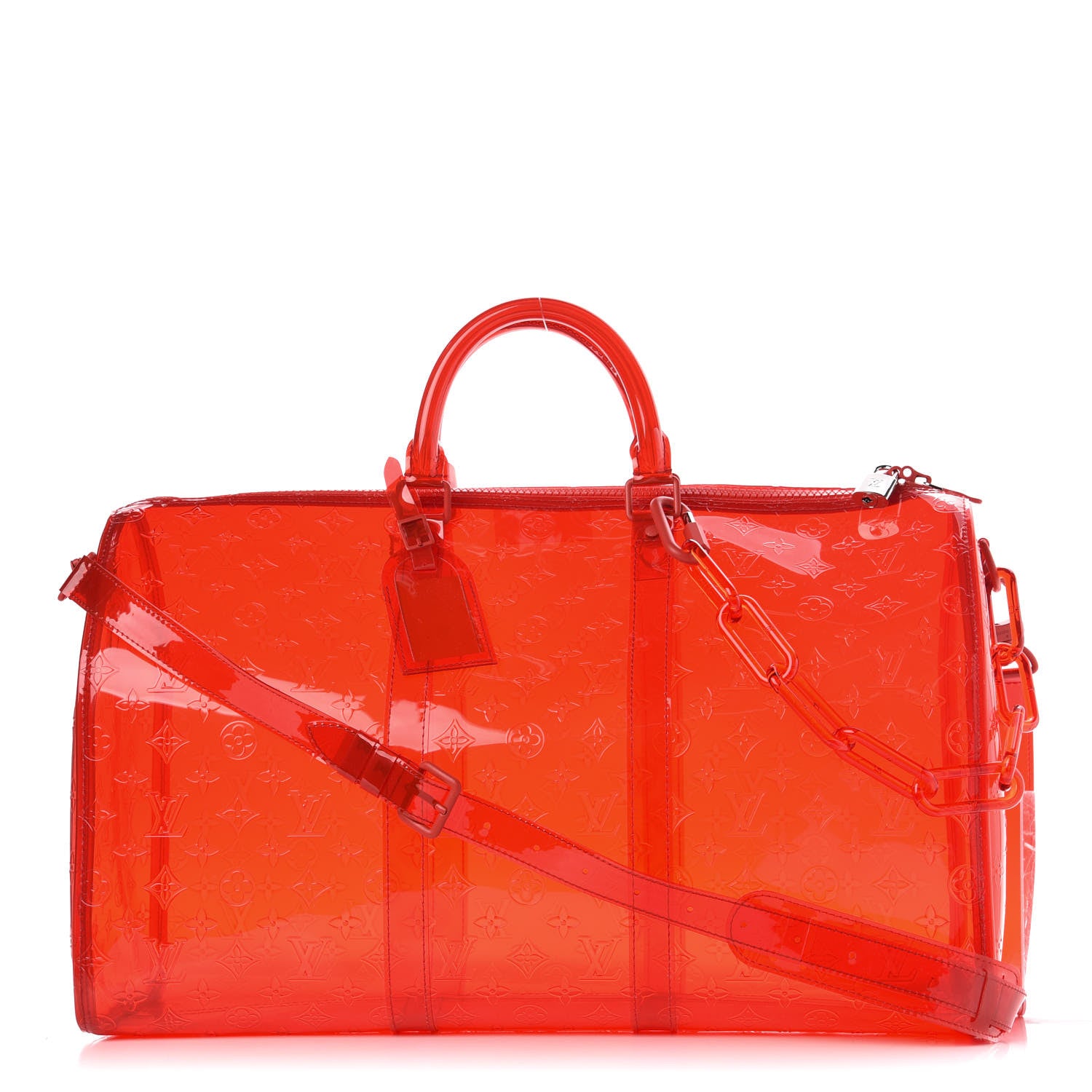 Louis Vuitton PVC Monogram Keepall Bandouliere 50 Grenadine Red 1 of 15