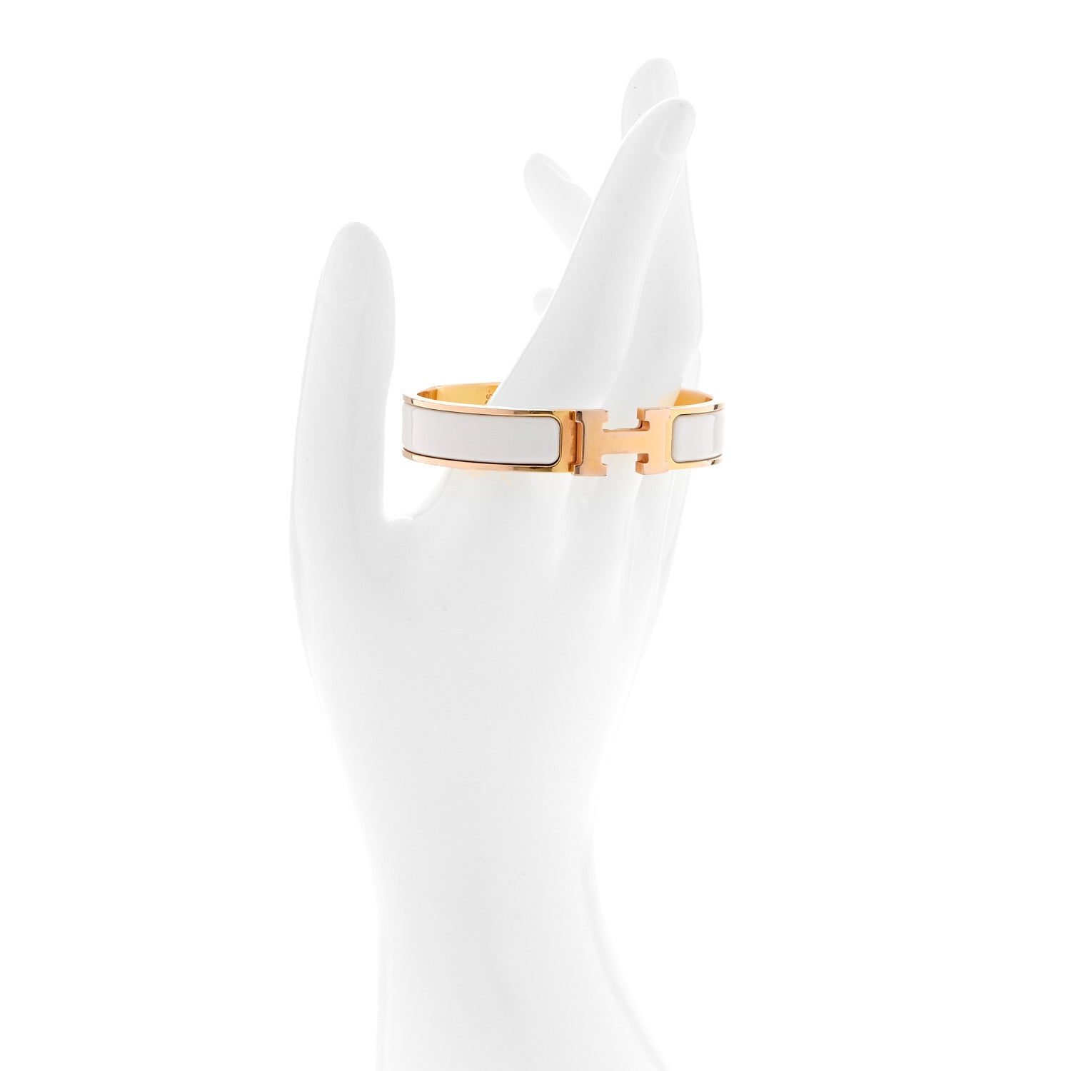 Hermes Enamel Narrow Clic Clac H Bracelet PM White 2 of 6