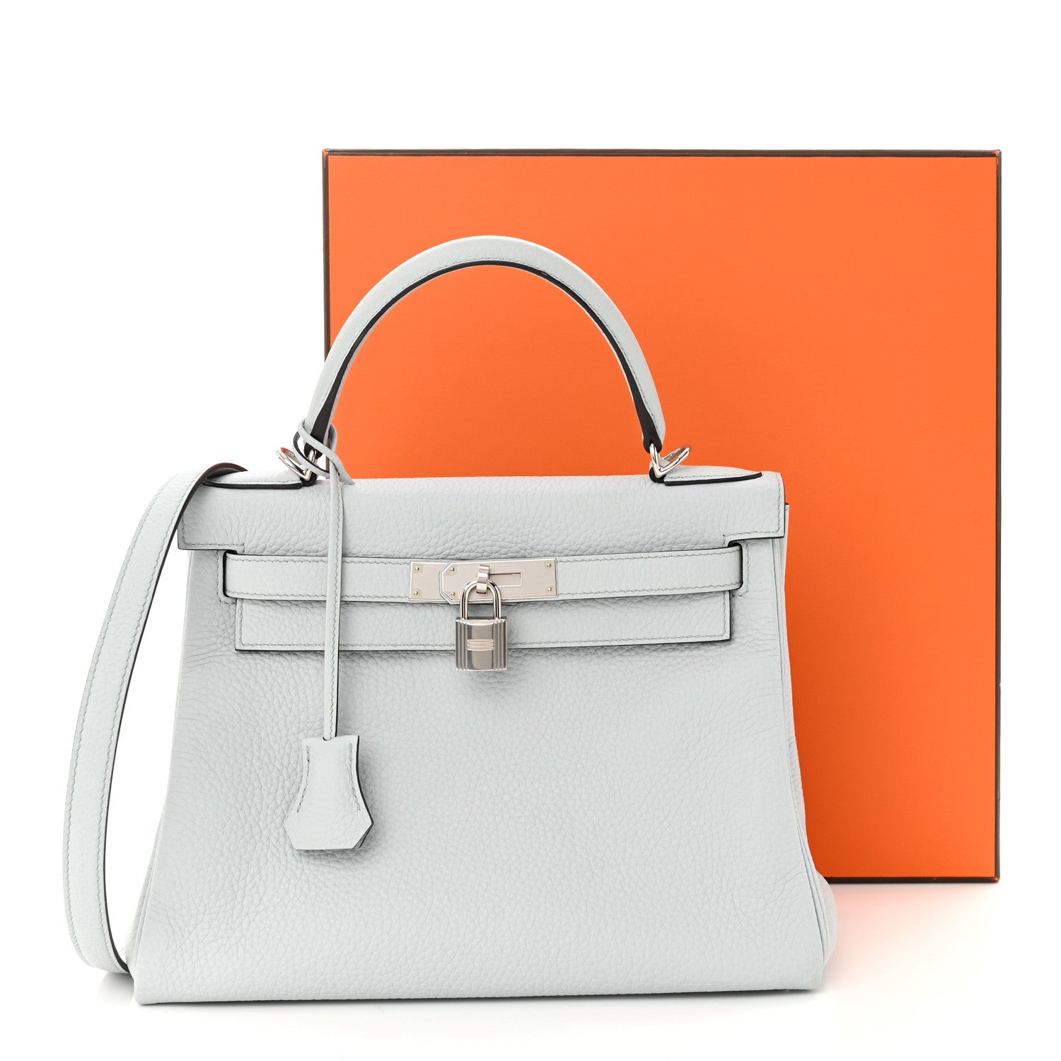 Hermes Taurillon Clemence Kelly Retourne 28 Bleu Pale 11 of 11