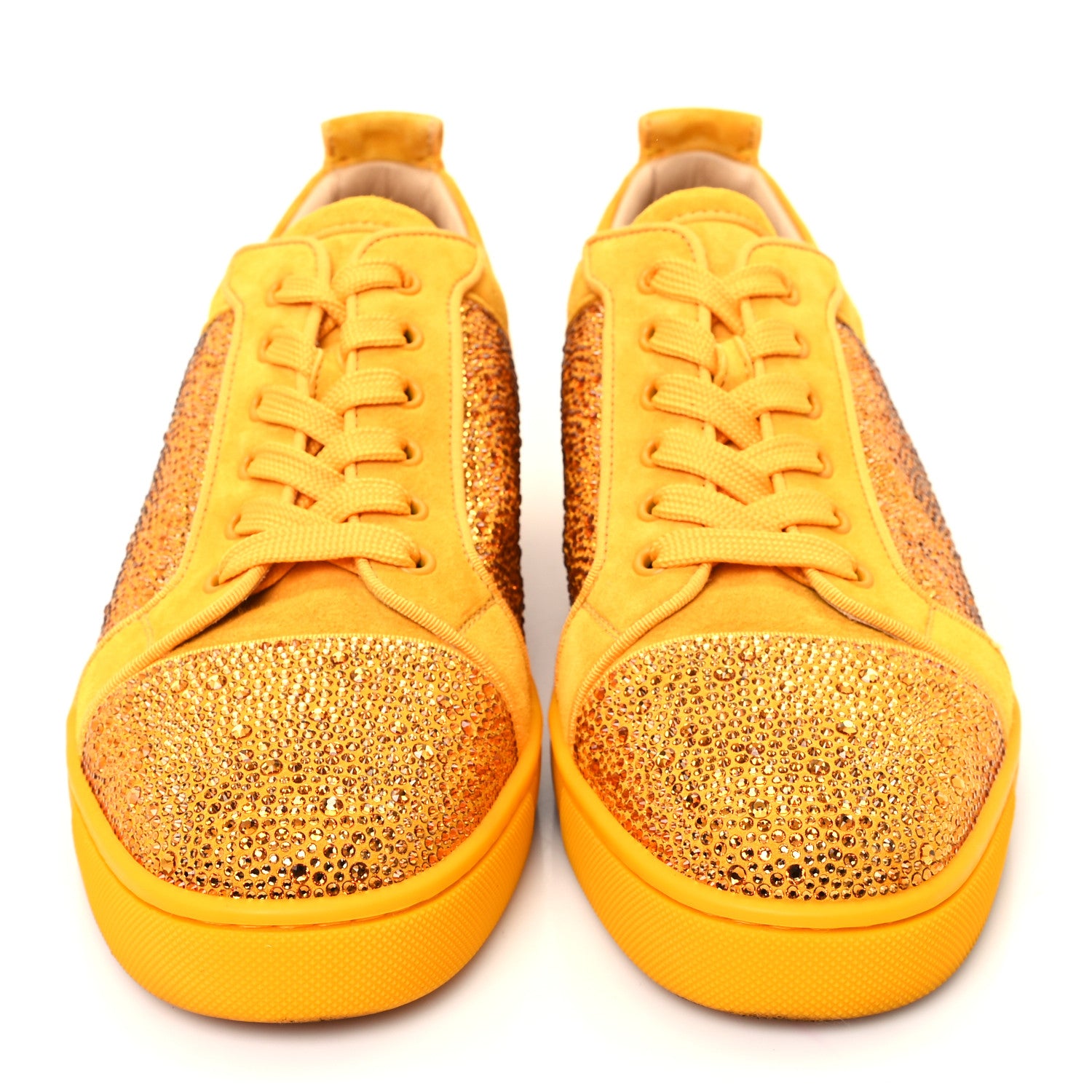 Christian Louboutin Calfskin Veau Velours Strass Mens Louis Junior Flat Sneakers 43.5 Topaz 3 of 9