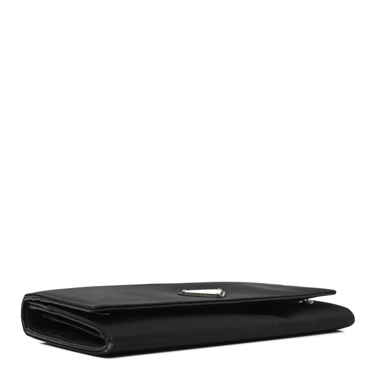 Saffiano Triangle Continental Flap Wallet Black