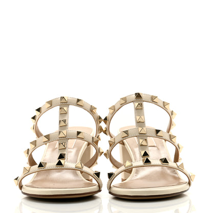 Valentino Garavani Calfskin Rockstud 60mm Caged Slide Sandals 36 Optic White 2 of 11
