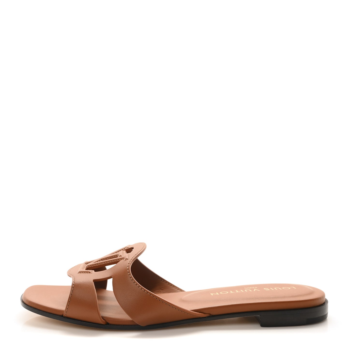 Calfskin LV Isola Flat Sandals 38 Tan