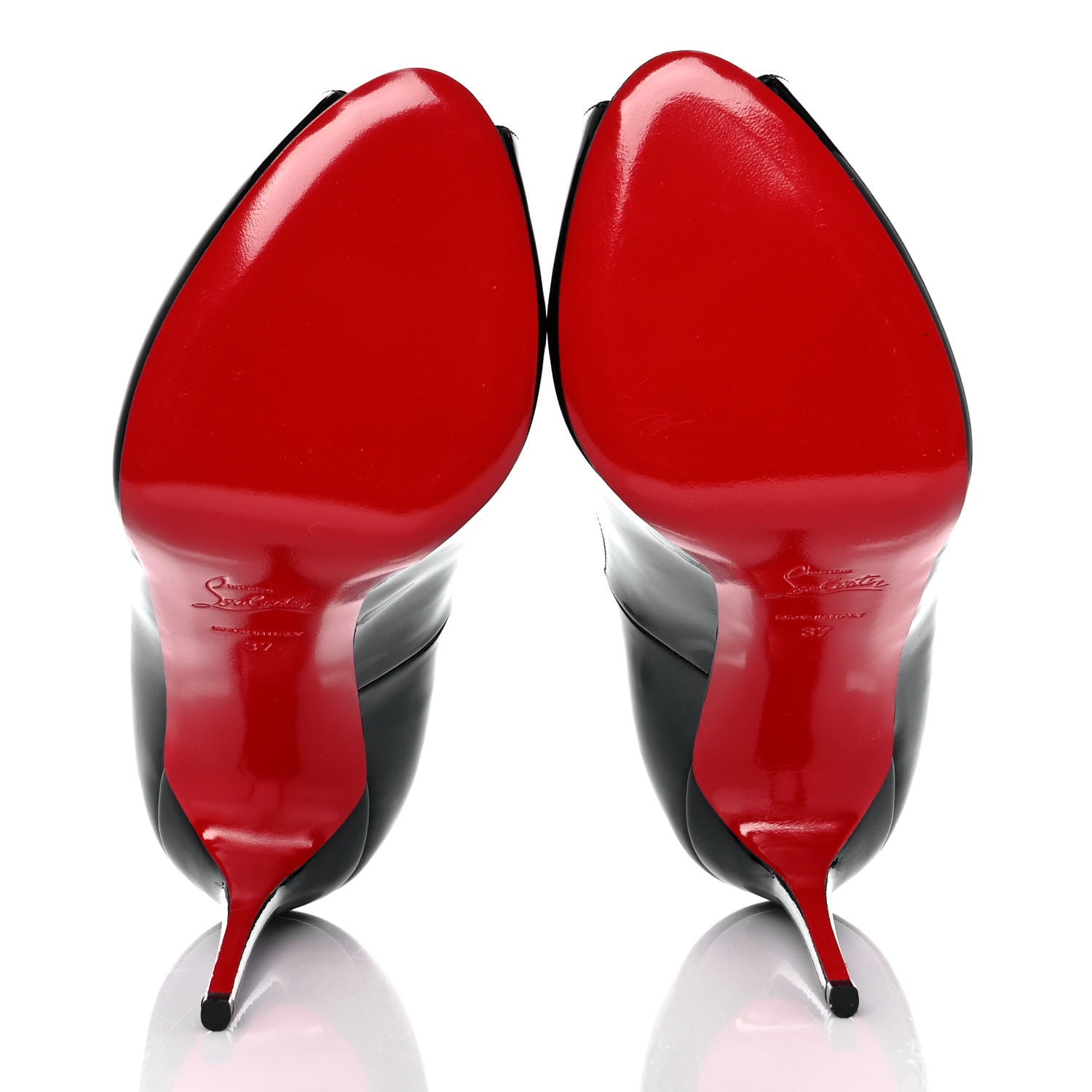 Christian Louboutin Patent New Very Prive 120 Pumps 37 Black Red 5 of 8