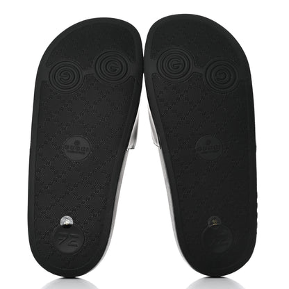 Gucci Nappa Miro Soft Calfskin Womens Interlocking G Slide Sandals 38 Black White 5 of 8