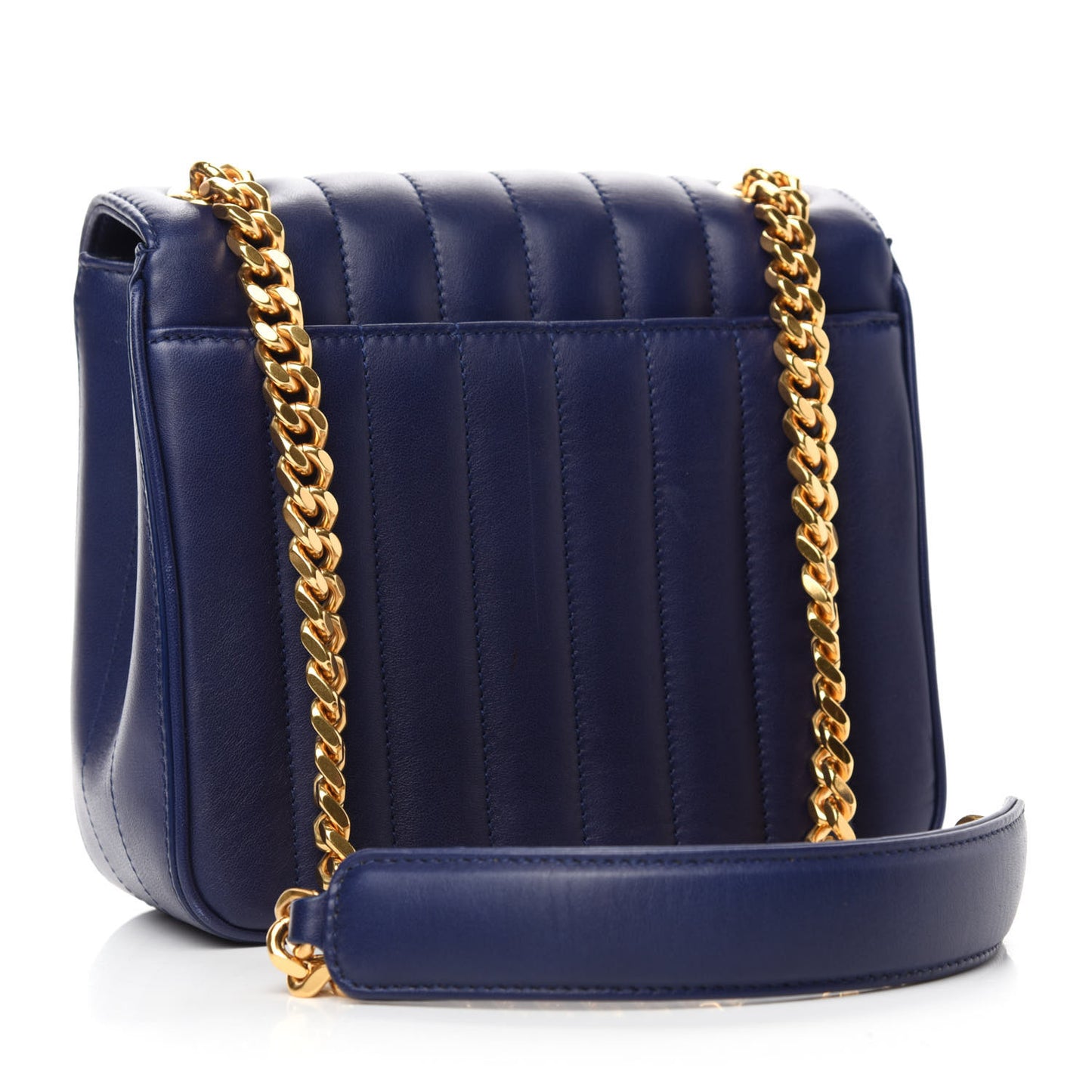 Lambskin Matelasse Monogram Medium Vicky Chain Bag Blue