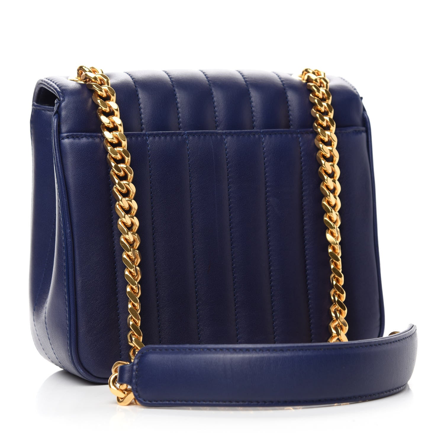 Saint Laurent Lambskin Matelasse Monogram Medium Vicky Chain Bag Blue 3 of 11