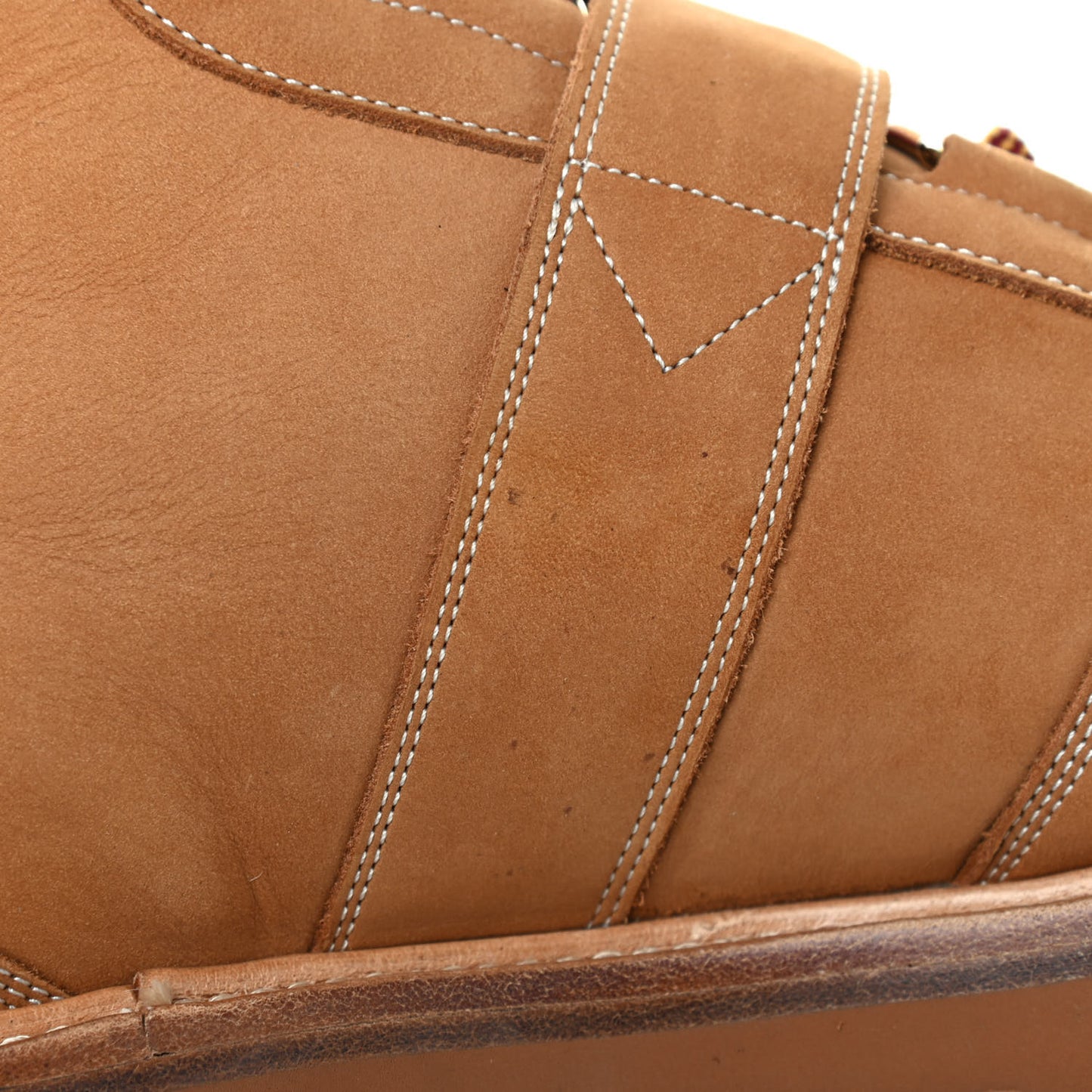 Calfskin Suede Monogram Mens Creeper Ankle Boots 9 Beige