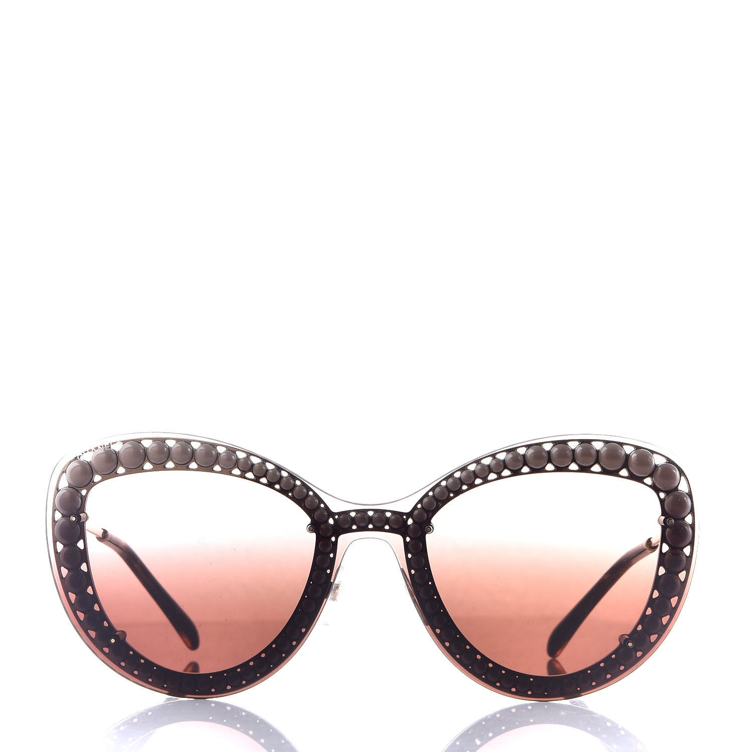 Chanel Acetate Metal Pearl Butterfly Sunglasses 4236-H Brown 2 of 7