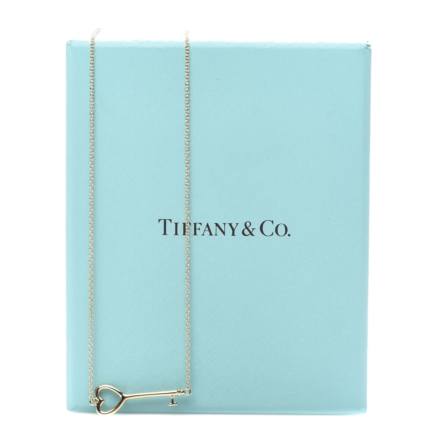 Tiffany 18K Yellow Gold Heart Key Pendant Necklace 6 of 6