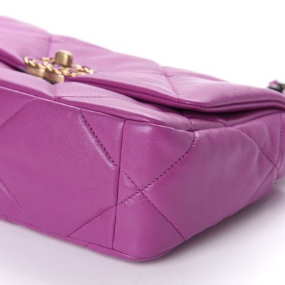Chanel Lambskin Quilted Medium 19 Flap Purple 6 of 9