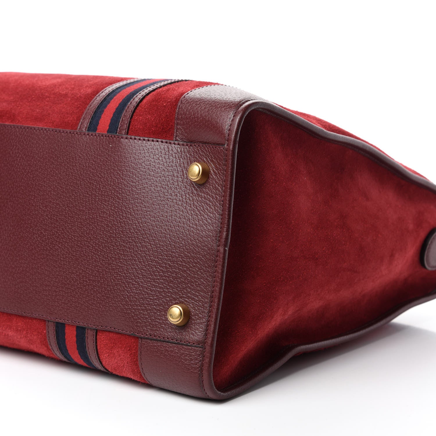 Gucci Suede Daino Textured Dollar Calfskin Web Large Neo Vintage Duffle Bag Romantic Cerise Chardonnay 6 of 9