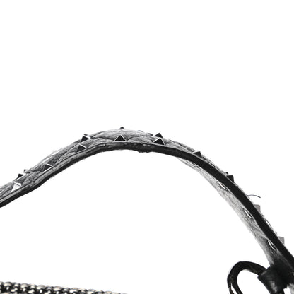 Valentino Garavani Craquele Nappa Medium Rockstud Spike Shoulder Bag Black 10 of 10