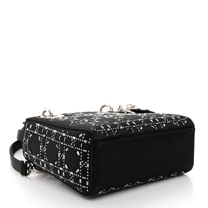 Christian Dior Satin Crystal Cannage Mini Lady Dior Black 4 of 9