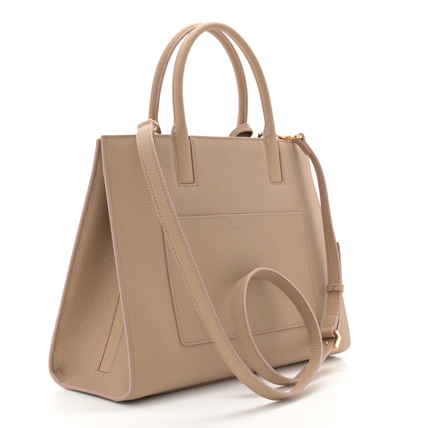 Grained Calfskin Small Frances Tote Oat Beige