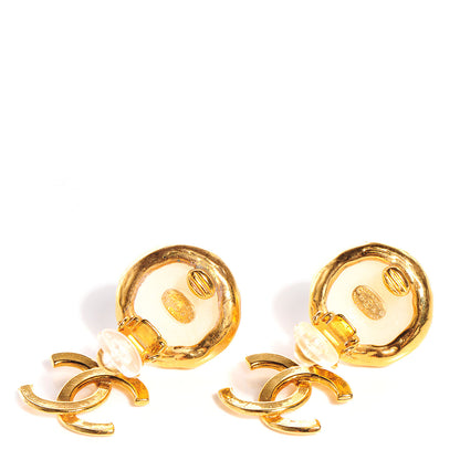 Chanel Pearl CC Dangle Clip On Earrings 3 of 4